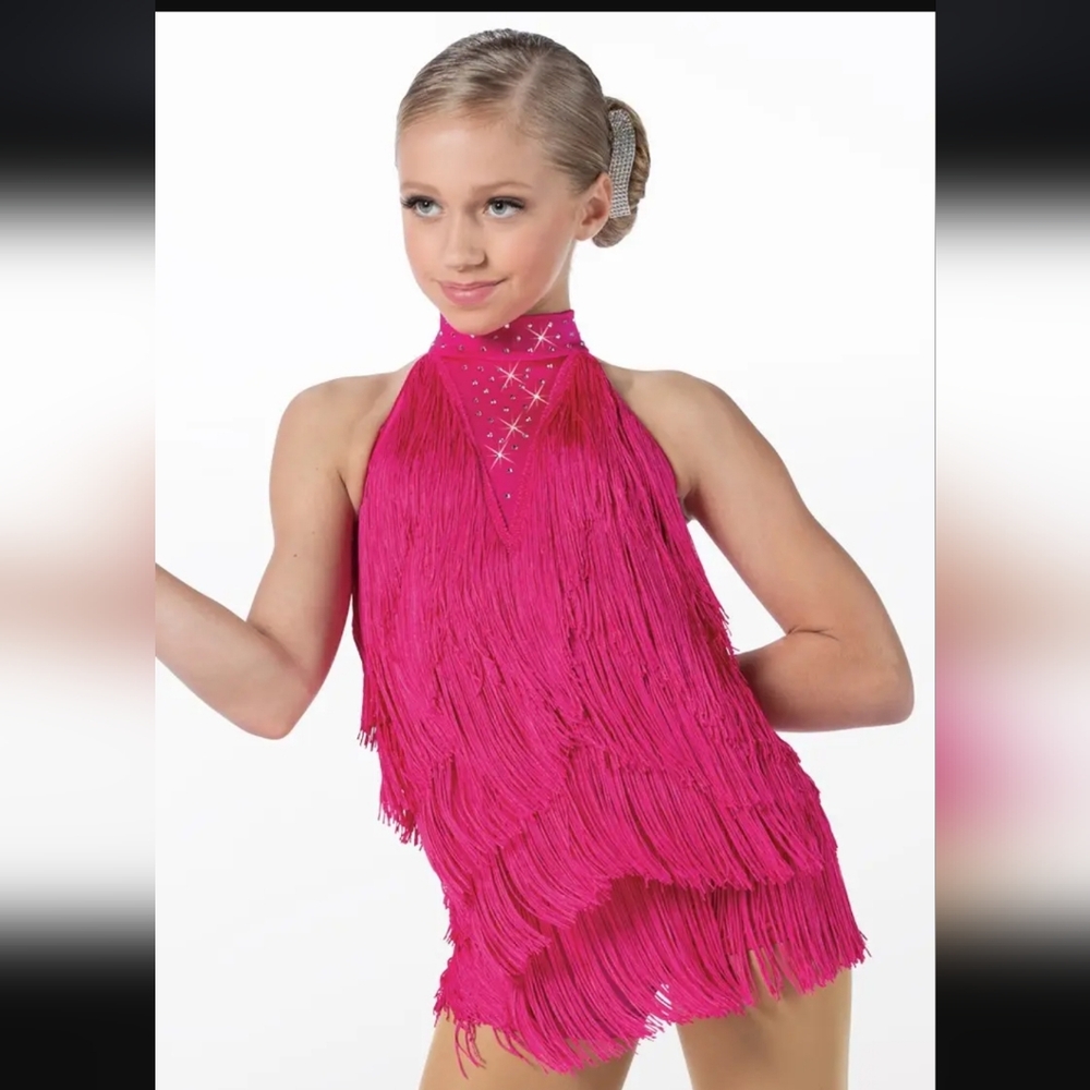 Weissman Fuchsia Fringe Dance Costume